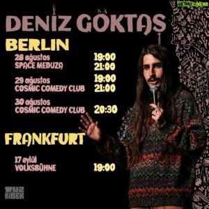 Deniz Göktaş Instagram - avrupa turnesi
gösteri yepisyeni
tarihler afişteki gibi
ben afişteki gibi değilim 
kazak yok ve birkaç dokunuş var

afişler @ozlemyilmaz89 🖤
biletler tuzbiberstandup.com