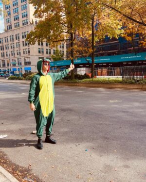 Derek Klena Instagram - When life is flying by and the world is in chaos, it’s important to slow down and smell the…Petunias… Happy Halloween one and all 🎃 📸: @leeshsqueash &  Dax-a-million