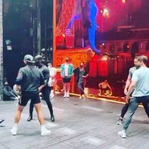 Derek Klena Instagram - Flyin’ through this last week of rehearsals like….. @moulinrougebway 📸: @raulcontreras.v