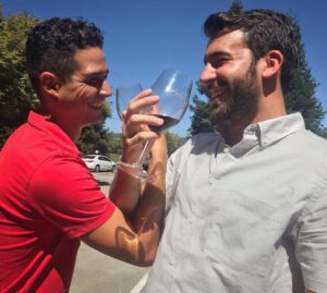 Derek Peth Instagram - Wine bottling with the bestie. #basic 💁🏻‍♂️💁🏻‍♂️