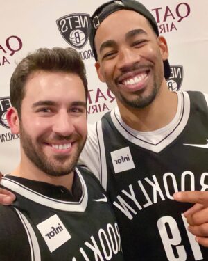 Derek Peth Instagram - Nothing but fun when my man @mikejohnson1_ is in town. Love this guy and his infectious happiness. Thanks to the @brooklynnets and @qatarairways for inviting us out for some behind the scenes fun!