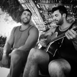 Derek Peth Instagram - Behind the scenes @benzornlife and I wrote a song about his dog 🐶. •
•
•
Not really...but this dog editing thing is getting kind of hilarious now and Ben is owning it like a champ.  #Woof #BachelorInParadise
