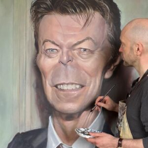 Derren Brown Instagram - Bowie finished. He’ll be up on the site soon if you fancy a print or the actual thing. 
#acrylic #caricature #art #portrait #acrylicpainting #fineart #celebrity #drawing #prints #artprints #originals #davidbowie