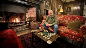 Derren Brown Instagram - R&R @the_pig_hotels in Combe, Devon. I love the Pigs and the Combe one is my favourite. Backgammon, Old Fashioneds, Hot Toddies (Tom the bar guy suggests adding Tabasco and that really works). Glorious.