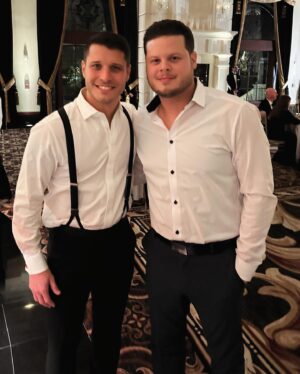 Derrick Levasseur Instagram - Met this guy 10 years ago as competitor and now I’m proud to call him a brother. Honored to be part of your special day. Congrats to @codycalafiore & @cristielaratta!