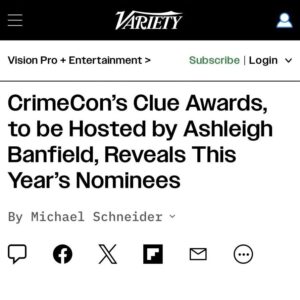 Derrick Levasseur Instagram - Detective Perspective is nominated for a Crimecon Clue Award! Honored to be nominated. Shows that focus solely on unsolved cases can struggle because without resolution, they’re perceived as “not entertaining.” Thank you to the judges for recognizing a show that’s searching for answers for families that need it.

Check out the full Variety article in my stories for all the nominees!