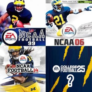 Desmond Howard Instagram - Will another Wolverine make the cover of @easportscollege #CFB25 new video game? 〽️🏈🎮 #EAPartner

⏭️ SWIPE to see the gameplay of @charleswoodson cover NCAA 99, @desmondhoward cover NCAA 06 🎮

#LFGblue 〽️🏆 #Team145