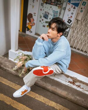 Desmond Tan Instagram - Leaving a trail of blossoms with every stride in my @louboutinworld sneakers. 🌸🌼 

The Adolon Junior sneakers are the perfect blend of pop art and contemporary style by #CHRISTIANLOUBOUTIN and Shun Sudo. A masterpiece!

@louboutinworld #CHRISTIANLOUBOUTIN