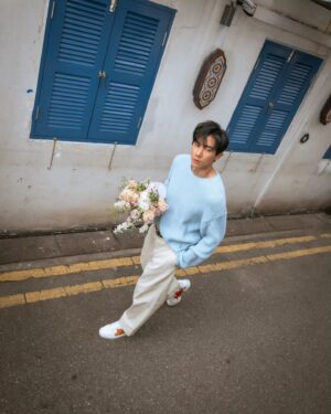 Desmond Tan Instagram - Leaving a trail of blossoms with every stride in my @louboutinworld sneakers. 🌸🌼 

The Adolon Junior sneakers are the perfect blend of pop art and contemporary style by #CHRISTIANLOUBOUTIN and Shun Sudo. A masterpiece!

@louboutinworld #CHRISTIANLOUBOUTIN