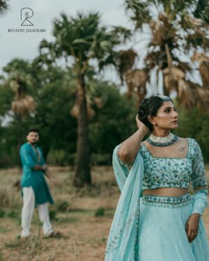 Devaki Rajendran Instagram - Presenting to you Rang from the house of Revathy Jayanbabu. 
Rang features intricate embroidery known as Chikankari. Vibrant hues, pastel shades or something more subdued you can likely create a Chikankari outfit in any colour that suits your taste & occasion. Be it a lehenga, salwar or kurta it will be customised to your choice. 
DM here to know more details or contact 📞8921088073 
📸 @nithinparameswarpl 
💄 @mua_devu_nair_ 
💍 @planetjewel 
💁🏻‍♀️ @devakirajendran 
🙌 @lal_nithin 
#rjb #wearingrjb #revathyjayanbabu #occasionalwear #desingeroutfit #weddingdress 
www.revathyjayanbabu.com