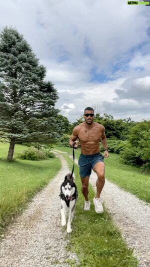 Devin Goda Instagram - Grabbed a friend and hit the road🐾

#faithandfitness #run #workout #fitnessmotivation #country #vibes