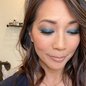 Diane Mizota Instagram - For January, I’ll be sharing some of the words I’m calling into this new decade.  Today it’s BOLD.  Presently manifesting in a shimmery blue eye shadow inspired by my niece and our mutual love for @netflix’s #GlowUp, it’s not my standard TV makeup, but the intention behind it is simple:  Embrace creativity and give fewer f*cks.  Namaste, friends.  #january #intentions #bold #2020