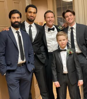 Diesel La Torraca Instagram - The boys are back in town 
🤵🏽🤵🏾🤵🏼🤵🏼🤵🏻🍑🍑🍑🍑🍑

#wellsburywedding #ginnyandgeorgia #bts #allsuitedup #boysclub #wedding #actors #kidactor #tvseries #netflix #diesellatorraca #younghollywood #season2