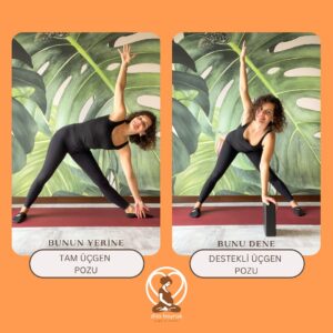 Dila Bayrak Instagram - •
Hamile Yogası, klasik yoga pozlarının gebelere özel uyarlanmış hallerini bize sunar. Gebelik sürecinde klasik yoga pozlarından bazılarından kaçınılır, bazıları da özel versiyonlarıyla yapılmalıdır. 
Özellikle karın bölgesinde iç basıncı arttıracak hareketlerden uzak durulur.

Sizler için birkaç pozun klasik hali ve gebeliğe özel halini hazırladım.😌

🔸Kobra pozunun yerine deve pozu uygulayabilirsin,
🔸Üçgen pozunun tam hali yerine destekli olanı yapabilirsin,
🔸Yan sopa duruşunda yerden destek alamak için bacağını kullanabilirsin.

#yoga
#hamileyogası
#hamile #hamilelik
#yogainspiration
#yogapractise
#yogapose
#dilabayrakhamileyogası
#dilabayrakyoganefes
#andanefestedoğumda