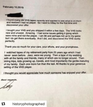 Dilshad Vadsaria Instagram - The good stuff ❤️@historyphotographed ・・・
86 year old man sends heartfelt letter to eBay seller after buying VHS player
