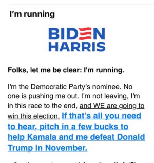 Dinesh D'Souza Instagram - Joe Biden has released this statement about staying in the race…what do you think?