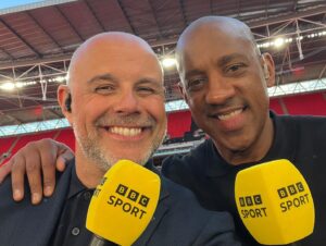 Dion Dublin Instagram - What a day! @manchesterunited were ABSOLUTELY EXCELLENT today,deserved to win the @emiratesfacup Final! 
LAST gig of the day,highlights show with @mrjasonmohammad @bbcsport