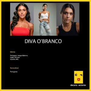 Diva O'Branco Instagram - 🔸DIVA O’BRANCO🔸

Estamos muy felices de compartir la nueva incorporación en la familia Decara: @divaobranco ✨
Este nombre puede sonar tan cautivador como su arte, pero ¡sorpresa! ¡Es su nombre real, no artístico!💛

Diva es una actriz portuguesa que lleva consigo la herencia cultural de dos mundos. Criada en un hogar donde el inglés y el portugués se entrelazaban gracias a su bisabuela irlandesa, Diva ha crecido con un amor por los idiomas y las artes que ha moldeado su brillante carrera. 🎬

Desde una edad temprana, Diva encontró su voz a través de la danza, transformando la timidez en una expresión artística poderosa. Su búsqueda constante de la excelencia la llevó a estudiar en escuelas internacionales. 💃

Diva ha dejado marca tanto en el cine como en TV. Desde su participación en destacadas producciones cinematográficas como “O Emigrante” y su próximo estreno “Mala Persona”, hasta su presencia en series de televisión como “Festa é Festa” y “Quero é Viver”, Diva ilumina cada proyecto con su presencia magnética. 📽️

En el teatro, Diva ha brillado en obras como “A Cidade” de Luis Morería y “Sonho de uma noite de verão” de Marco Medeiros. 🎭

🔗 ¡Descubre más sobre Diva O’Branco a través de su videobook! 🎞️
Disponible en un enlace directo en nuestra bio y en nuestra página web.

📣 ¡Bienvenida a la familia Decara!💛 Estamos emocionadas :)

#decaraactores #divaobranco #actriz #actricesinternacionales #seriestv #cine #videobook #directorcasting #directoracasting