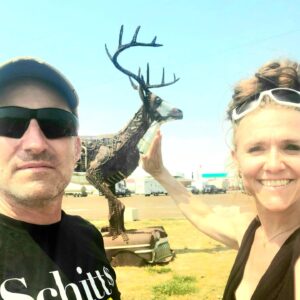 Dominique Swain Instagram - Found 15 foot 'Scrappie the majestic Mech Deer,' somewhere in the badlands of South Dakota!