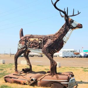 Dominique Swain Instagram - Found 15 foot 'Scrappie the majestic Mech Deer,' somewhere in the badlands of South Dakota!