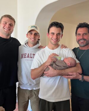 Don Diamont Instagram - ‼️SOUND THE TRUMPETS🎺 OUR FIRST GRANDCHILD‼️A beautiful, baby…….BOY! 💙👶🏻💙 ( no surprise there! Lol.), courtesy of Audrey audreyfeyzdiamont and Alexander @rednaz_tnomaid . Great job, mom and dad! We are all overjoyed!!! His name is August.💙💙💙