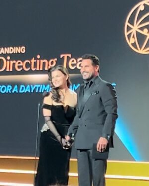 Don Diamont Instagram - Great night with my stunning @cindyambuehl at the 50th Annual @daytimeemmys ! CONGRATS to our very own @boldandbeautifulcbs winners ‼️🏆 @iamthorstenkaye @jacquelinemwood_1 🏆‼️ So fun presenting with the beautiful, @bbheathertom !!! 😀❤️
