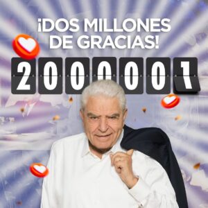 Don Francisco Instagram - ¡Gracias a ustedes por esta nueva meta de los 2 millones de seguidores! Me siento honrado de poder seguir comunicándome directamente con cada uno de ustedes a través de las plataformas digitales. Aprovecho de hacerles una pregunta: ¿desde dónde me siguen? Un abrazo y gracias nuevamente a cada uno.