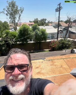 Donal Logue Instagram - If you need roofing or AC ductwork work done, hit me up and I just might put a hole in your ceiling. #rookiemove w @mikeyhardaway and @cgroofinginc #124degrees
