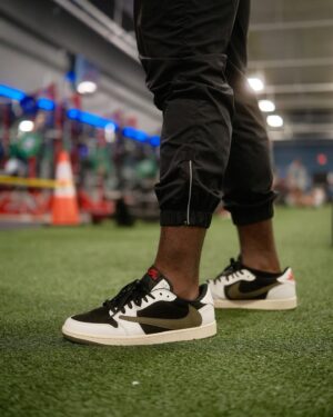 Donald Brumfield Jr. Instagram - Mastering self is a wonderful goal !!!

@rawsole_  Jordan 1 Retro low x Travis Scott “Olive”

#NMOL #nocap #blessed #focused #mission #explorepage #bishopdon #vh1blackinkcrew #ape-xuniverse #builttough