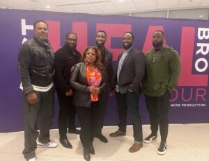 Donald Brumfield Jr. Instagram - What amazing experiences last night to be apart of @justhealbrotour that’s providing a safe place and stage for Men to be heard ,seen and valued by each other . We all are on a life long journey to healing and betterment but it’s dope not to do it solo . 

Thank you @livinghopeco1 and @justhealbrotour for allowing me to bless the stage with these incredible brothers @joeltudman @adjah_l @lammanruckerofficial @awardcounseling 

Make sure you attend in a city near you fellows is a blessing trust me 🤲🏾🤲🏾