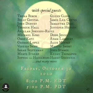 Doug Jones Instagram - As if no time has passed at all. 
Back in my “Billy Butcherson” makeup 27 years later for @bettemidler ‘s charity @nyrp online Hocus Pocus “Hulaween” special ... “In Search Of The Sanderson Sisters.”
.
All of us from the cast are back for this, along with a cavalcade of huge stars!!
.
SWIPE TO SEE ALL THE INFO!!
.
JOIN US online!!!.... October 30th!!!
.
TICKET & INFO: NYRP.org
.
#NYRPhulaween
.
#hocuspocus #bettemidler #sarahjessicaparker #kathynajimy #thorabirch #omrikatz #vinessashaw  #dougjones #merylstreep #glennclose #martinshort #jamieleecurtis #elvira #adamlambert #jenniferhudson #sarahsilverman #halloween #hulaween #sandersonsisters #billybutcherson #zombies #zombie #actors #actorslife #actorslife🎬