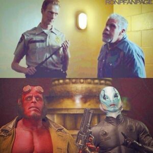 Doug Jones Instagram - #TBT With my big Brother Red @perlmutations , who turned an ageless 70 this week!!!
Playing your little Brother Blue in Hellboy 1&2 was my absolute honor .... (and sorry about billy-clubbing you in that tasteless prison scene in Sons Of Anarchy).
.
#happybirthday #hellboy #abesapien #RonPerlman #dougjones #sonsofanarchy #SOA #brotherred #brotherblue #brotherfromanothermother
