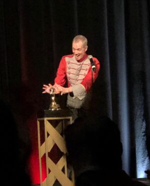 Doug Jones Instagram - Thank you @saturnawards for blessing me with another statuette for Best Supporting Actor in a TV Series, AND for blessing our show @startrek Discovery with Best Science Fiction Series (see photo with our divine showrunner Michelle Paradise)
.
My outfit: A 1980’s marching band uniform jacket, early 1900’s steampunk trousers, and 1970’s disco shoes, thanks to thrift stores and @clockwork_ctr ).
.
#saturnawards #saturnawards2021 #awardshow #award #startrek #startrekdiscovery #saru #kelpien #alien #actor #actorslife