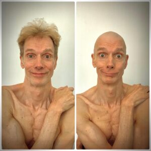 Doug Jones Instagram - It’s that time!
Nobody makes me do this; it’s my own choice to skip the bald cap time and help my Saru bits stick to my whole head better.
.
#startrekdiscovery #season5 #bald #baldguy #shavedhead #shavedmyhead #oldbaldguysarehot #saru #kelpien #alien #soecialeffectsmakeup #prostheticmakeup #actor #actorslife