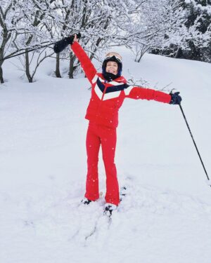 Douglas Booth Instagram - Old school style ski outfits match old school style photos (very pre selfie) ⛷Thanks for keeping us stylish AND cosy @fusalp 💙