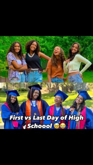 Dr. Meena Singh Instagram - First day of post-COVID high school to last day of high school ever 😭 These besties since the 3rd grade have been the most impressive, amazing young women and role models to the rest of the neighborhood. They were all raised by single parents and I have to give the village a lot of credit. We coparented the crap out of these kids. 🥹🙏🏽✊🏾 
#thechildrenareourfuture
