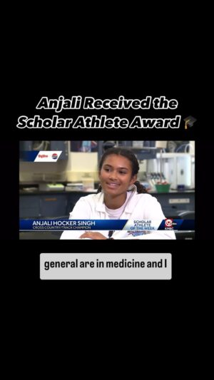 Dr. Meena Singh Instagram - Anjali just received a Hy-Vee/Pepsi Scholarship for not only her athletic but also her academic achievements🫡. She’s actually now a National Merit Finalist. And of course she didn’t tell me. Someone saw the segment and told me 🙄. Way to make your ancestors proud and be an amazing role model for the rest of the Singh kids. #SinghForce #scholarathlete #hyvee #pepsi