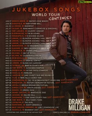 Drake Milligan Instagram - Jukebox Songs World Tour isn’t slowing down any time soon! We just keep adding dates and we couldn’t be more excited (I mean, come on...Fort Worth AND Nashville?!) Get your tickets and we’ll see ya out there. ⚡️