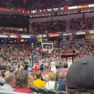 Drew Powell Instagram - Dance like nobody’s watch…nope…check that…dance like you’re on a Jumbotron with a mascot! We all@had a feeevahhhh… @indianafever @freddyfever @wnba @kelz_hoop @eweezy_3 @kristywallace5 @caitlinclark22 @aliyah.boston