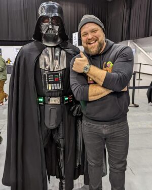 Drew Powell Instagram - May the 4th yall…. #StarWars #starwarsday #maythe4thbewithyou #darthvader #comiccon #princessleia #stormtrooper