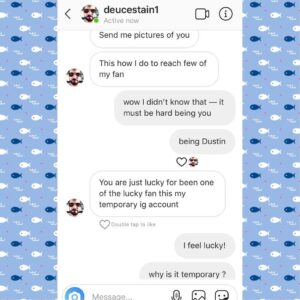 Dustin Milligan Instagram - catfish for breakfast courtesy of @deucestain1