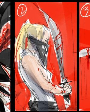 Dustin Nguyen Instagram - my variant cover to @boom_studios #somethingiskillingthechildrencomics issue 37 from concept to print, in reverse order

11x17 watercolor on 300lb Fabriano softpress