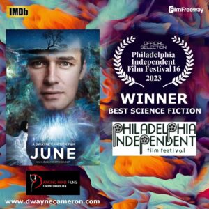 Dwayne Cameron Instagram - VERY PROUD to announce June is the WINNER for BEST SCIENCE FICTION FILM at the PHILADELPHIA INDEPENDENT FILM FESTIVAL❤️🇺🇸❤️

PIFF has been running for the past 16 years in Philadelphia, Pennsylvania 🎥🌟🎬

Thank you @philaindie

For more info visit link in bio.

For updates also follow @june.film

#juneshortfilm #nzfilm #piffFilms #philadelphiafilmfestival #scifi #sciencefiction #filmmaking #filmfestivals #filmfestival #filmfreeway #screenwriting #directorslife #actorslife #screenwriterslife #screenwriting #screenwriter #screenwriters #filmmaker #filmmakers #officialselection #sundance #tribecafilmfestival #sxsw #cannesfilmfestival #tiff #sundancefilmfestival #showrunner