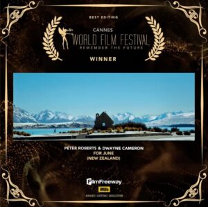 Dwayne Cameron Instagram - PROUD to announce June is the WINNER of BEST EDITING at the CANNES WORLD FILM FESTIVAL❤️🇫🇷❤️

Congratulations PETER ROBERTS 🏆🎞️✂️📽️

For more info visit link in bio.

For updates also follow @june.film

#juneshortfilm #nzfilm #cannes #cannes2023 #cannesfilmfestival #cannesworldfilmfestival #scifi #sciencefiction #filmmaking #filmfestivals #filmfestival #filmfreeway #screenwriting #directorslife #actorslife #screenwriterslife #screenwriting #screenwriter #screenwriters #filmmaker #filmmakers #officialselection #sundance #tribecafilmfestival #sxsw #cannesfilmfestival #tiff #sundancefilmfestival #showrunner