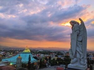Dwayne Cameron Instagram - Merry Christmas everyone!! Here's a wider angle of the giant statue of Archangel Michael looking down over The Basilica of Our Lady of Guadalupe as the sun sets over Mexico City.

Merry Christmas and happy holidays to you all!! ❤️🌲🎁❤️

#gratitude #happyholidays #archangelmichael #basilicaofourladyofguadalupe #ourladyguadalupe 
#basilicaofguadalupe #christmas2023 #merrychristmas2023