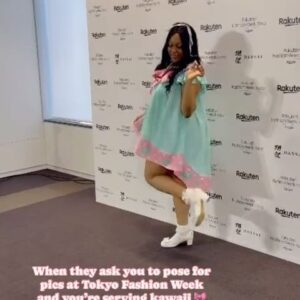 Ebony Bowens Instagram - Felt really adorable after runway modeling for @missalphabet 🩷 A few photographers wanted more photos and it was fun posing 📸✨💕 @rakutenfwt @globalfashioncollective 🤍 

Best hypewoman @mariana.lysxo 🥹🔥

#model #japan #blackinjapan #tokyofashion #tokyofashionweek #missalphabet #kawaiifashion #blackmodel #plussizemodel #plussizefashion #モデル #プラスサイズモデル