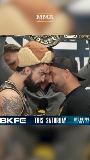 Eddie Alvarez Instagram - @platinummikeperry and @ealvarezfight get face-to-face ahead their #BKFC56 main event 👊 🔥