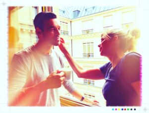 Eddie Cibrian Instagram - #tbt Paris #taketwo promo tour. #bts #parisiantouchup ☕️🇫🇷