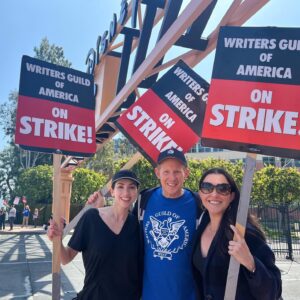 Eden Riegel Instagram - Standing in support of the #WGA! This fight is existential. This contract will define the future of entertainment, and determine whether working professionals will be able to make a living wage. Nothing less than survival is on the line. And actors? We’re next. Our interests are aligned and we can only secure our future together. Stand with me for the #WGAstrike and fight for our future!

#unionstrong
