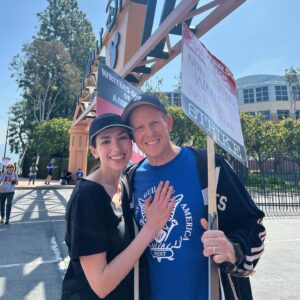 Eden Riegel Instagram - Standing in support of the #WGA! This fight is existential. This contract will define the future of entertainment, and determine whether working professionals will be able to make a living wage. Nothing less than survival is on the line. And actors? We’re next. Our interests are aligned and we can only secure our future together. Stand with me for the #WGAstrike and fight for our future!

#unionstrong